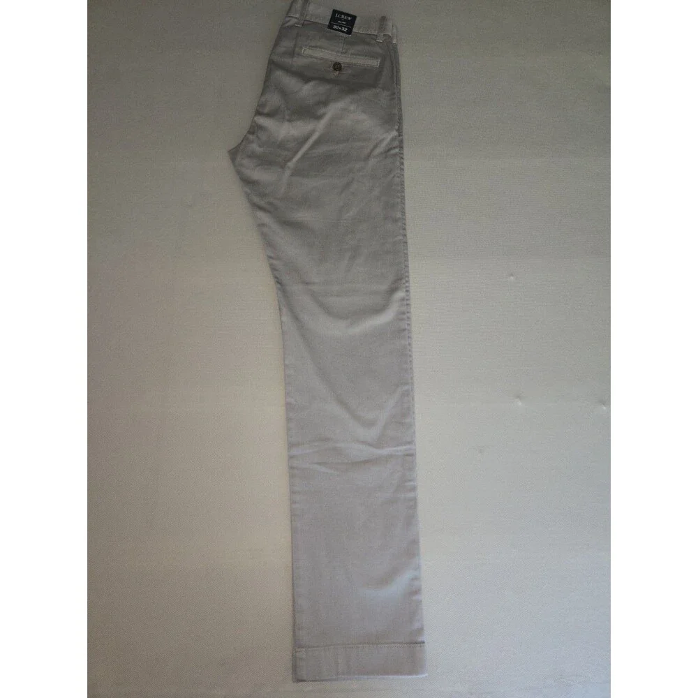 J.Crew Flex Chino Pants Men Slim Fit Grey Size 30x32 Stretch Cotton Flat Front